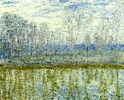 Alfred Sisley vid loings stander oil painting reproduction